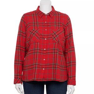 Croft & Barrow Soft Plaid Flannel Shirt 3X